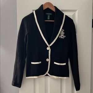 Ralph Lauren Black Jacket with White Accents